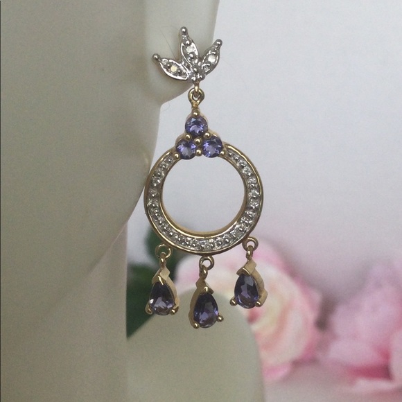 Jewelry - 10k IOLITE CHANDELIER EARRINGS